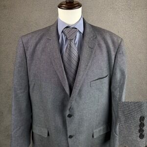 Haines & Bonner London Blazer Gray 2XLT 50L/-52L Tweed 100% Silk Sport Coat